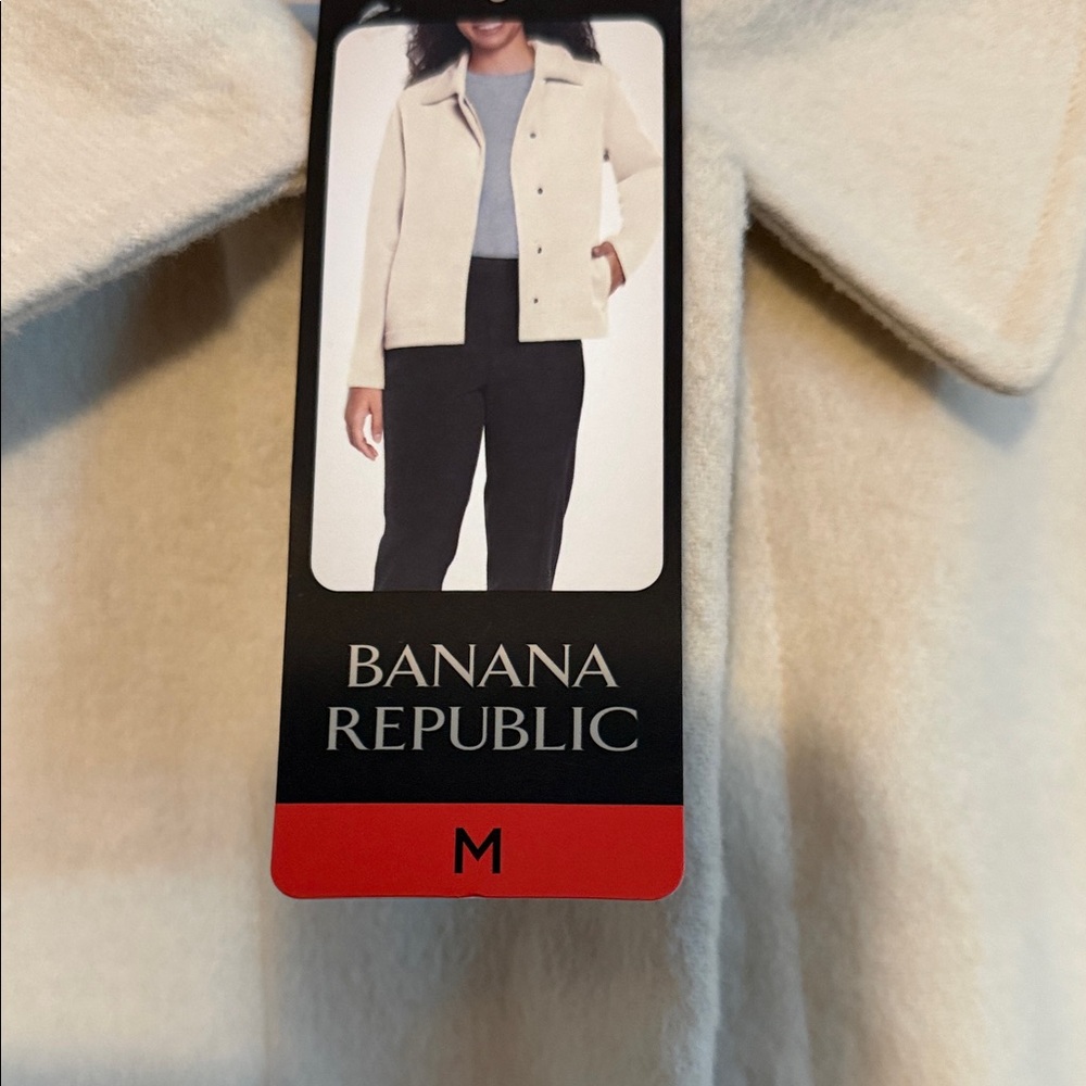 Banana Republic women’s size medium cream snap jacket.  NWT Great - Picture 4 of 6